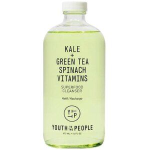 NEW Youth to the People Kale + Green Tea Spinach Cleanser | Refill Glass Size